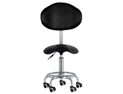 Taboret kosmetyczny siodło krzesło z oparciem Rodi Black - 4