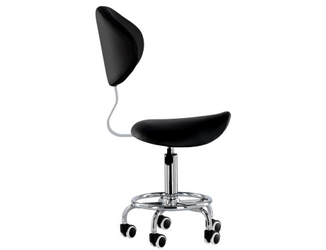 Taboret kosmetyczny siodło krzesło z oparciem Rodi Black - 3