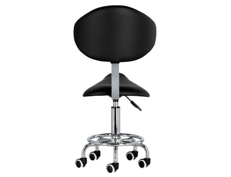 Taboret kosmetyczny siodło krzesło z oparciem Rodi Black - 5