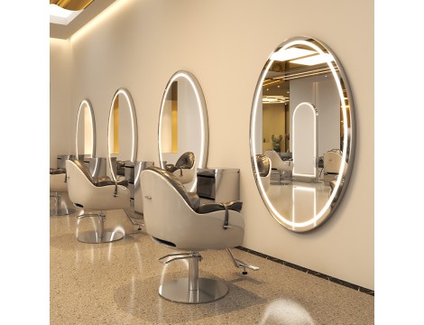Konsola konsoleta fryzjerska barberska kosmetyczna lustro LED rama aluminiowa 150x90 STD