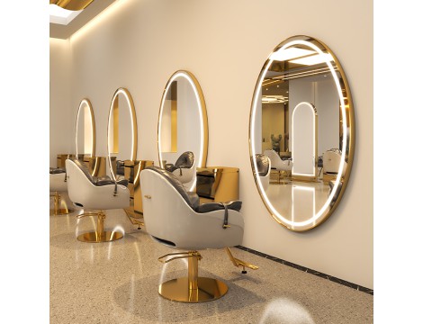 Konsola konsoleta fryzjerska barberska kosmetyczna lustro LED rama aluminiowa 150x90 STD