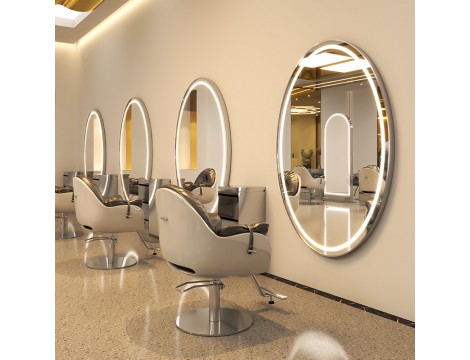 Konsola konsoleta fryzjerska barberska kosmetyczna lustro LED rama aluminiowa 150x90 PRO