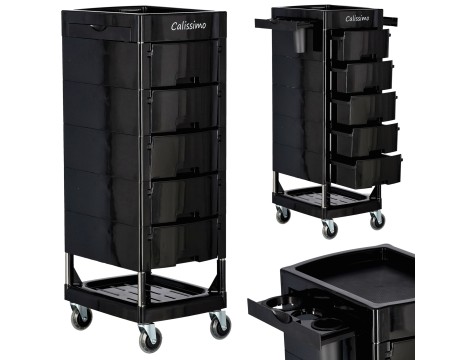 Pomocnik fryzjerski wózek stolik na kółkach do farbowania T0165 do salonu kosmetycznego szafka z szufladami