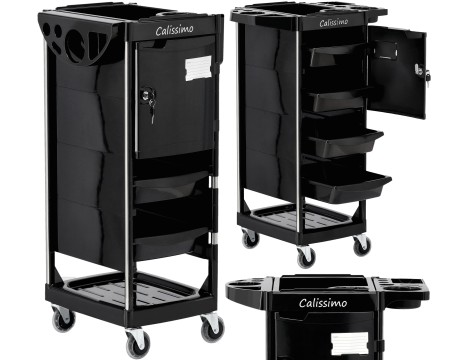 Pomocnik fryzjerski wózek stolik na kółkach do farbowania X10-C do salonu kosmetycznego szafka z szufladami