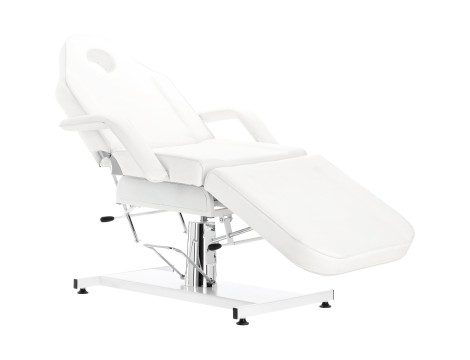 Fotel hydrauliczny kosmetyczny Josiah obrotowy spa łóżko leżanka do salonu kosmetycznego biały - 5