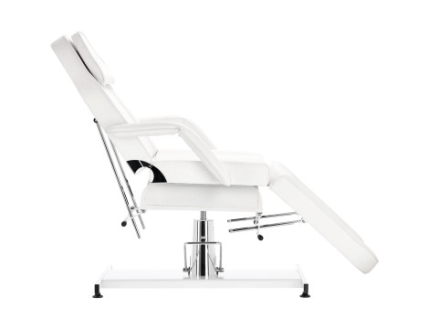 Fotel hydrauliczny kosmetyczny Josiah obrotowy spa łóżko leżanka do salonu kosmetycznego biały - 3