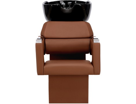 Gaja Zestaw myjnia fryzjerska i 2 x fotel fryzjerski hydrauliczny obrotowy podnóżek do salonu fryzjerskiego myjka ruchoma misa ceramiczna armatura bateria słuchawka - 6