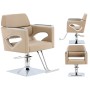 Fotel fryzjerski Bianka hydrauliczny obrotowy do salonu fryzjerskiego podnóżek chromowany krzesło fryzjerskie