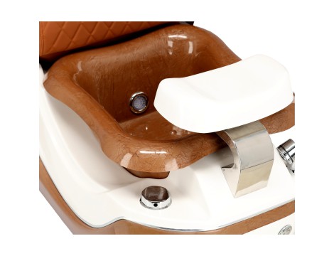Fotel kosmetyczny elektryczny z masażem do pedicure stóp do salonu SPA brązowy - 6
