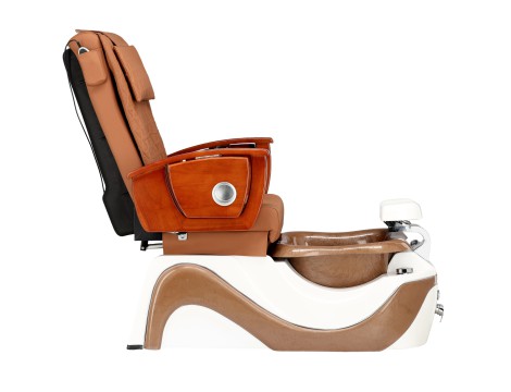 Fotel kosmetyczny elektryczny z masażem do pedicure stóp do salonu SPA brązowy - 4