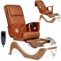 Fotel kosmetyczny elektryczny z masażem do pedicure stóp do salonu SPA brązowy