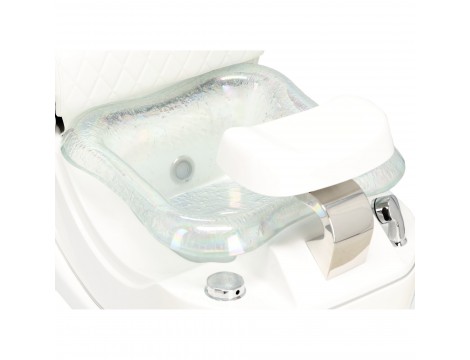 Fotel kosmetyczny elektryczny z masażem do pedicure stóp do salonu SPA biały - 6