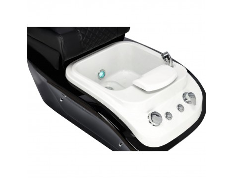 Fotel kosmetyczny elektryczny z masażem do pedicure stóp do salonu SPA czarny - 8