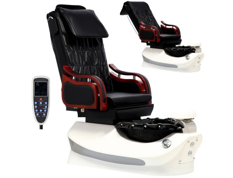 Fotel kosmetyczny elektryczny z masażem do pedicure stóp do salonu SPA czarny
