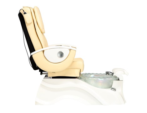 Fotel kosmetyczny elektryczny z masażem do pedicure stóp do salonu SPA kremowy - 3