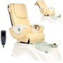 Fotel kosmetyczny elektryczny z masażem do pedicure stóp do salonu SPA kremowy