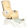 Fotel kosmetyczny elektryczny z masażem do pedicure stóp do salonu SPA kremowy - 2