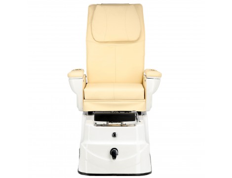 Fotel kosmetyczny elektryczny z masażem do pedicure stóp do salonu SPA kremowy - 6