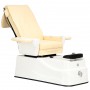 Fotel kosmetyczny elektryczny z masażem do pedicure stóp do salonu SPA kremowy - 3