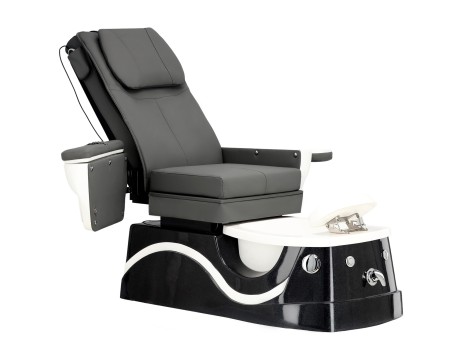 Fotel kosmetyczny elektryczny z masażem do pedicure stóp do salonu SPA szary - 5