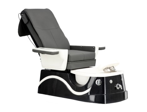 Fotel kosmetyczny elektryczny z masażem do pedicure stóp do salonu SPA szary - 4