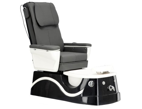 Fotel kosmetyczny elektryczny z masażem do pedicure stóp do salonu SPA szary - 2