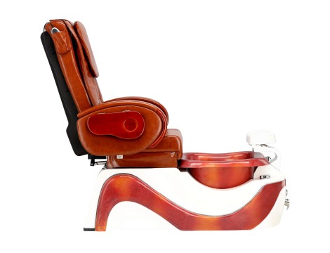 Fotel kosmetyczny elektryczny z masażem do pedicure stóp do salonu SPA brązowy - 3