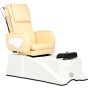Fotel kosmetyczny elektryczny z masażem do pedicure stóp do salonu SPA kremowy - 2