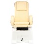Fotel kosmetyczny elektryczny z masażem do pedicure stóp do salonu SPA kremowy - 6