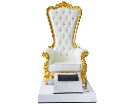 Fotel kosmetyczny klasyczny z hydromasażem do pedicure stóp do salonu SPA biały - 5