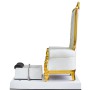 Fotel kosmetyczny klasyczny z hydromasażem do pedicure stóp do salonu SPA biały - 3