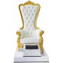 Fotel kosmetyczny klasyczny z hydromasażem do pedicure stóp do salonu SPA biały - 5