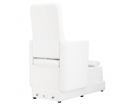 Fotel kosmetyczny klasyczny z hydromasażem do pedicure stóp do salonu SPA biały - 4