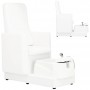 Fotel kosmetyczny klasyczny z hydromasażem do pedicure stóp do salonu SPA biały
