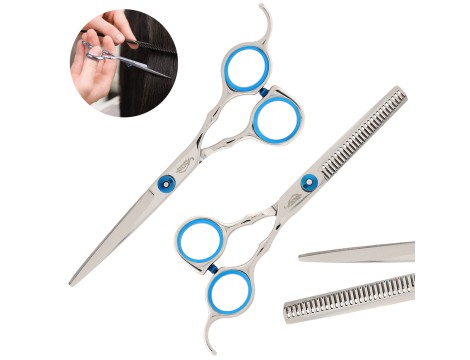 Gepard zestaw fryzjerski degażówki i nożyczki praworęczne do strzyżenia włosów do salonu