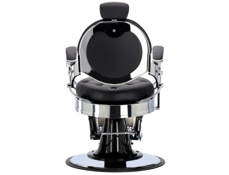 Fotel fryzjerski barberski hydrauliczny do salonu fryzjerskiego barber shop Logan Black Silver Barberking - 5