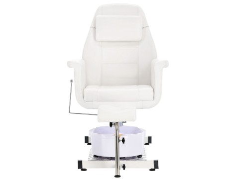 Fotel kosmetyczny do pedicure Luca z masażerem stóp do salonu spa biały - 4