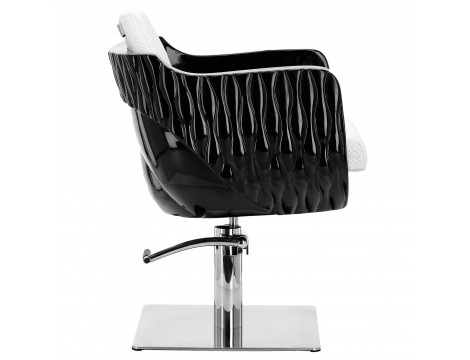 Fotel fryzjerski hydrauliczny obrotowy do salonu fryzjerskiego podnóżek chromowany krzesło fryzjerskie - 3