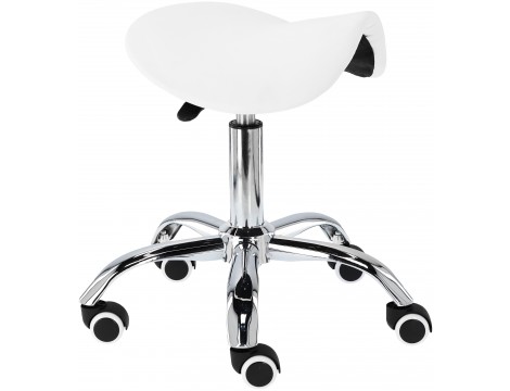 Taboret kosmetyczny siodło krzesło Calissimo biały - 2