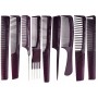 Zestaw grzebieni fryzjerskich fioletowych karbonowych 9 sztuk + futerał