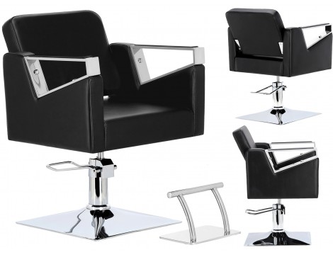 Fotel fryzjerski Tomas hydrauliczny obrotowy do salonu fryzjerskiego podnóżek chromowany krzesło fryzjerskie
