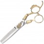 WOLF Degażówki nożyczki praworęczne 5,5 Gold stone offset fryzjerskie do strzyżenia włosów do salonu linia Professional