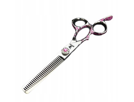 WOLF Degażowki nożyczki praworęczne 5,5 Pink Diamond offset fryzjerskie do strzyżenia włosów do salonu linia Classic