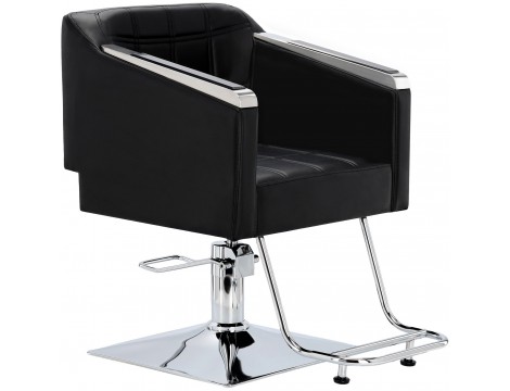 Pikos Zestaw czarny myjnia fryzjerska i 2x fotel fryzjerski hydrauliczny obrotowy podnóżek do salonu fryzjerskiego myjka ruchoma misa ceramiczna armatura bateria słuchawka - 3