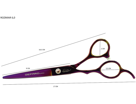 Nożyczki fryzjerskie do strzyżenia włosów Purple Dragon 6,0 leworęczne różowe - 4
