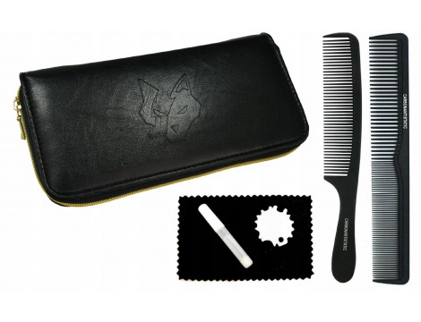 WOLF zestaw fryzjerski degażówki i nożyczki praworęczne 6,0 Sharky + futerał grzebienie offset fryzjerskie do strzyżenia włosów do salonu linia Professional - 4