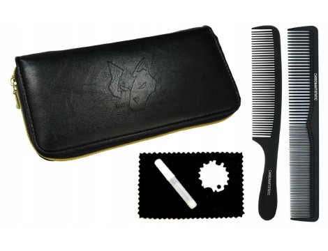 WOLF zestaw fryzjerski degażówki i nożyczki praworęczne 6,0 Gox + futerał grzebienie offset fryzjerskie do strzyżenia włosów do salonu - 4