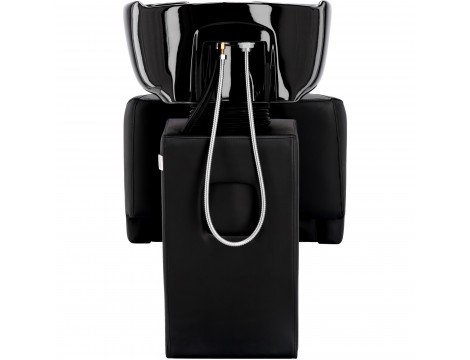 Pikos Zestaw czarny myjnia fryzjerska i 2 x fotel fryzjerski hydrauliczny obrotowy do salonu fryzjerskiego myjka ruchoma misa ceramiczna armatura bateria słuchawka - 6