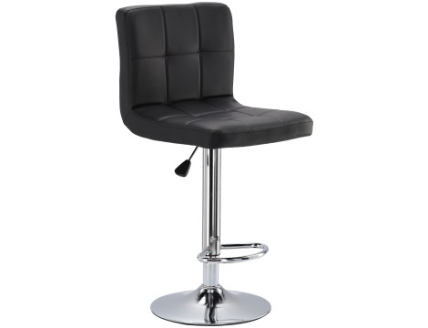 Krzesło barowe kosmetyczne fryzjerske fotel z oparciem czarne - 3