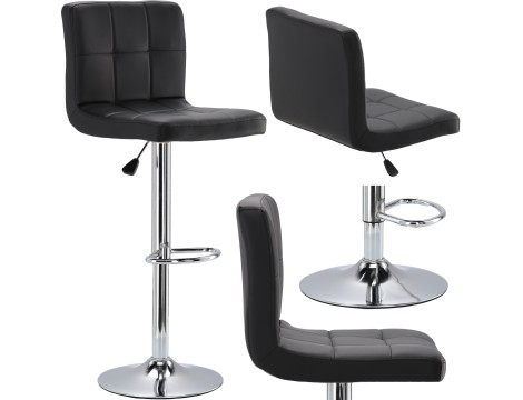 Krzesło barowe kosmetyczne fryzjerske fotel z oparciem czarne